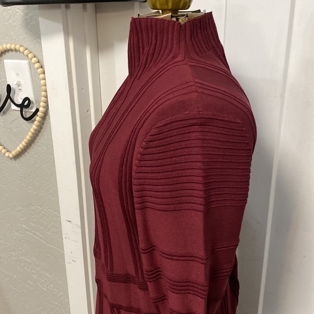 LEON MAX LIMITED EDITION KNIT DRESS RED LONG SLEEVE SIZE LARGE - Picture 12 of 16